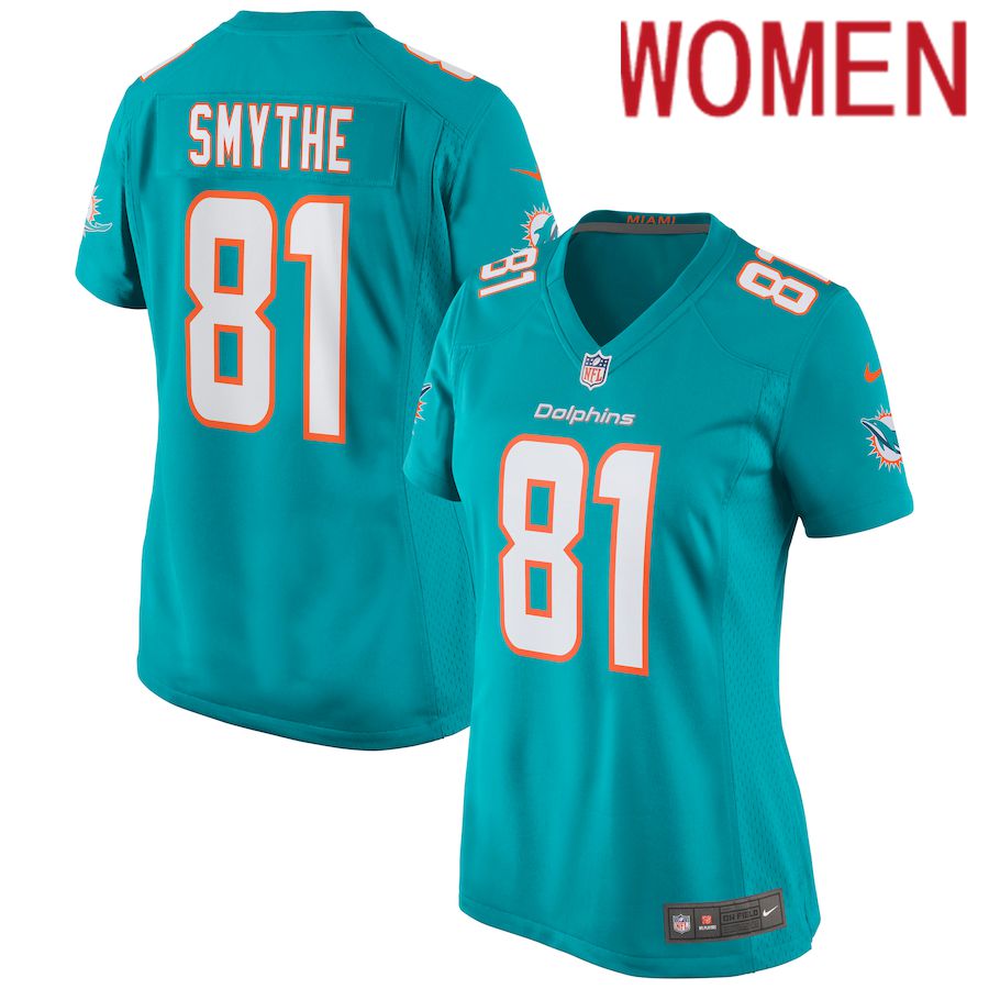 Women Miami Dolphins #81 Durham Smythe Nike Green Game NFL Jersey->women nfl jersey->Women Jersey